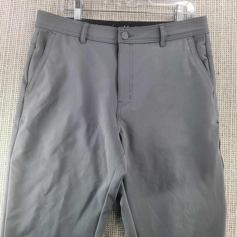 Hurley Pants Mens 35x34 Gray Chino Casual‎ Flat Front Stretch Tech Golf Pockets